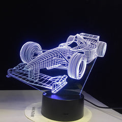 Racing Car F1 USB LED Table Lamp Super Car 3D Night Light 3D Illusion Lamp Children Kids Bedroom Decor sitting room lights
