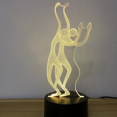 Dancing Acrylic Night Lighting Lamp Yoga 3D LED Luminaria Nightlight Colorful Gradient Creative Table Lava Lamp Bedroom Decor