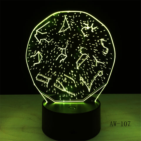 Home Decor Light Sky Constellation Luminaria 7 Color Changing 3D LED Night Lamp Nightlight Gift Bedside Sleep Light Gift AW-107