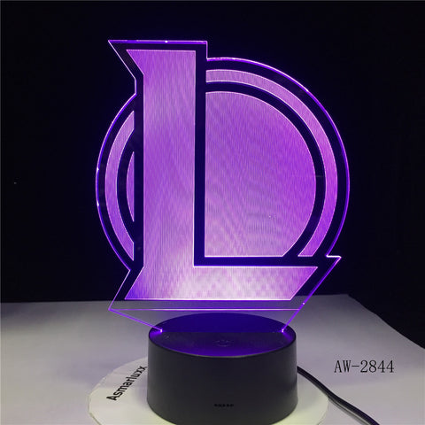 L Team 3D Lamp Night light Baby 7 Color Change Acrylic Remote Touch Switch Toilet lamp USB Energy Saving Desk lamp AW-2844