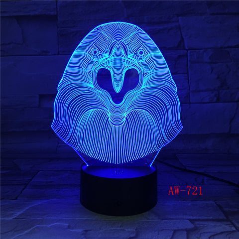 USB LED 3D Visual Owl Modelling Night Light Bedside Sleep Table Lamp Kids Gifts Mood Lampara Animal Light Fixture AW-721