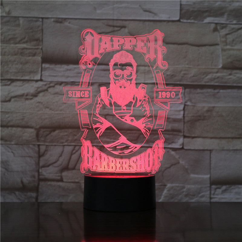 Barber Shop 3D LED Night Lamp Table Lamp Valentines Gifts for Boys Kids Sleeping Light Factory Direct Sales 3D-2291