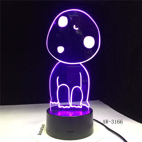 Blockhead Boy Table Night Light For Kids Birthday Gift 3D Illusion Lamp Optical Led Desk Home Decor Office Bedroom AW-3166