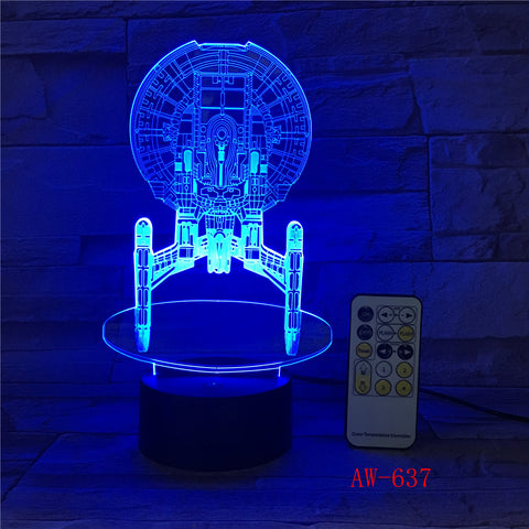 7 Colorful Changeable Mood LED Lamp 3D Led Spaceship Earth Space Desk Lighting Bedroom Bedside Decor Night Light AW-637