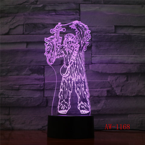 Star Warss Chewbaccass Night Light Led Touch Sensor Light Bedroom Decoration Child Nightlight Chewie Table 3d Night Lamp AW-1168