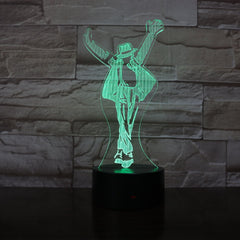 Michael Star Figure 3D Led Night Light 7 Colors Home Offfice Decorative Lamp Bedroom Table Lamp Michael Fan's Best Gift