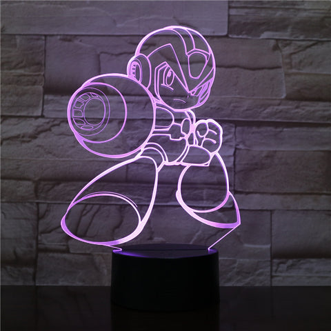 Rockman Figure USB 3D LED Night Light Multicolor RGB decorative light Boys Child Kids Baby Gifts Game Megaman Table Lamp Bedside