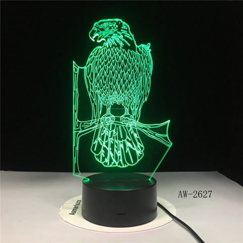 Polish Coat of Arms Polska 3D Optical illusion USB Light Home Decor Polish Eagle Falcon LED Novelty Desk Night Lamp AW-2627