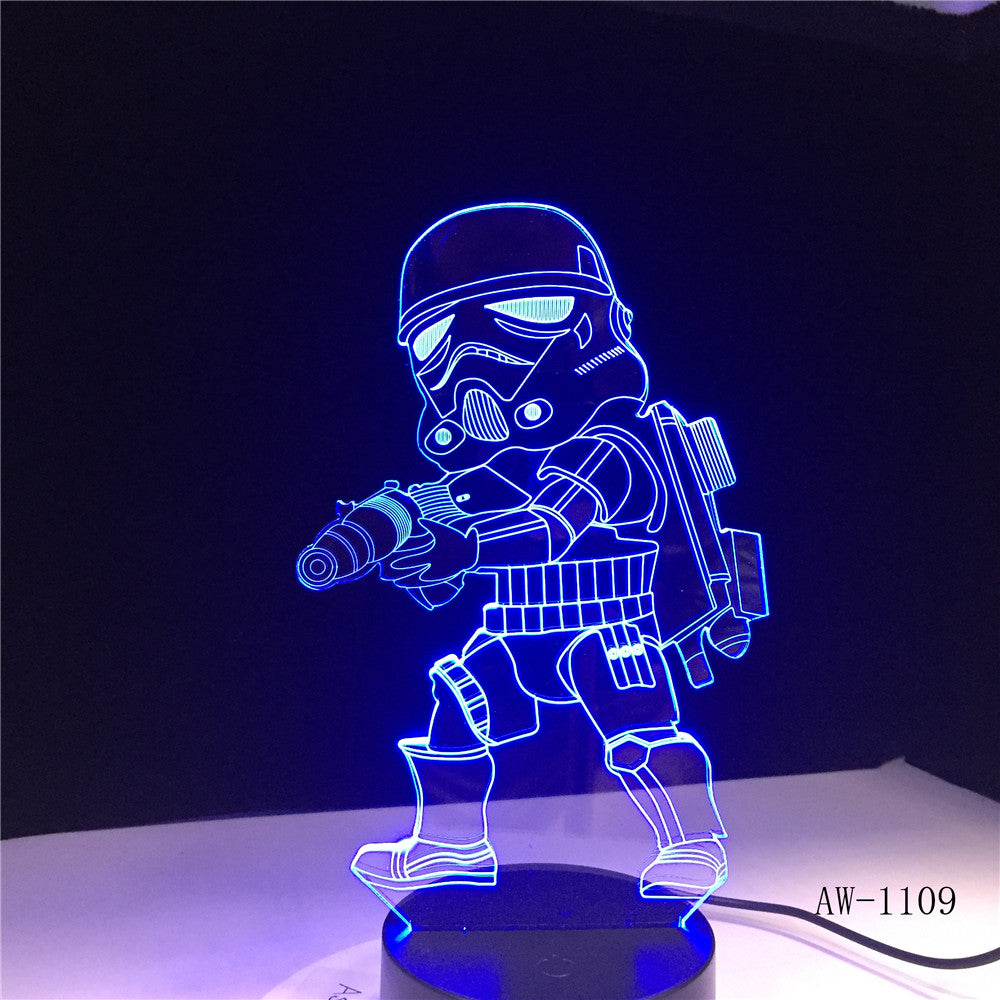 Cartoon Darth Vader 3D Illusion Table Light Mood Lamp Touch Remote Control 7 Colors Home Light Party Decor Kids Gift AW-1109