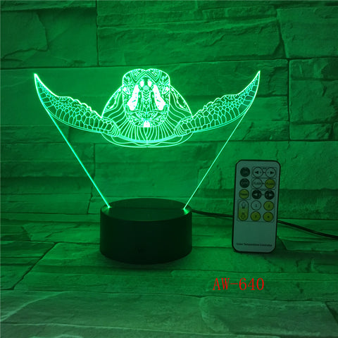 Sea Turtles 3D Lamp LED Touch Light Colorful Animal Lamp Birthday Party Decoration Table Lamp For Kid's Toys Gift AW-640