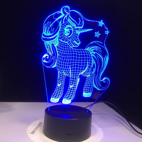 Unicorn 3D LED Night Light Desk Lamp Romantic Gift 7 Colors Change Room Decor Holiday Girlfriend Kids Toy Dropshipping