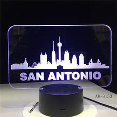 San Antonio 3D Illusion Led Lamp Dinosaur 7 Color Led Bulb Night Light Touch Sleeping Nightlight Table Lamp Boys Gifts AW-3153