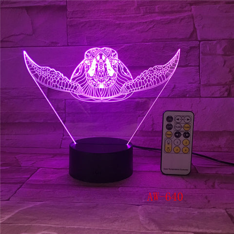 Sea Turtles 3D Lamp LED Touch Light Colorful Animal Lamp Birthday Party Decoration Table Lamp For Kid's Toys Gift AW-640