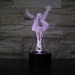 Michael Star Figure 3D Led Night Light 7 Colors Home Offfice Decorative Lamp Bedroom Table Lamp Michael Fan's Best Gift