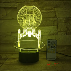 7 Colorful Changeable Mood LED Lamp 3D Led Spaceship Earth Space Desk Lighting Bedroom Bedside Decor Night Light AW-637