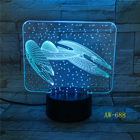 7 Colors Change 3D Vision Airplane Modelling Led Aircraft Night Light Desk Lamp Decor Usb Sleep Lighting Fixtures Gifts AW-688