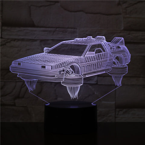 Touch USB Indoor Lighting Car Shape Small Night Light Novelty led 3D Visual Night Light 7 Colors Changeable Desk Lamp 3D-2315