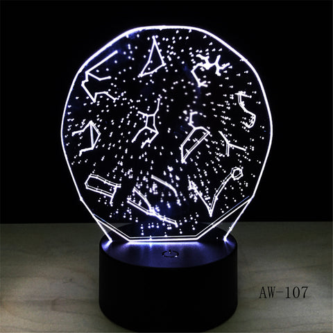 Home Decor Light Sky Constellation Luminaria 7 Color Changing 3D LED Night Lamp Nightlight Gift Bedside Sleep Light Gift AW-107