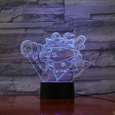 League of Legends LoL Heros 3D LED Night Light Touch Sensor 7 Colors Changing Child Kid Baby Kit Nightlight Bedroom Table Lamp