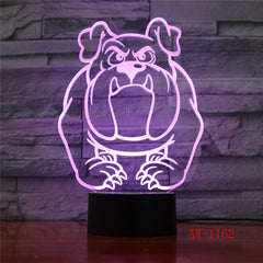 3D Visual Illusion Lamp Bulldog Poodle Jack Russell Terrier Rottweiler Dobermann LED Kids Night Light Dog Desk Light LampAW-1162