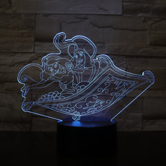 Aladdin Prince Princess Jasminess 3d Led Lamp Office Room Decoration Girl Kids Bedroom Nightlight Child Birthday Night Light