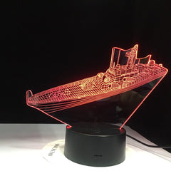 Destroy Ship 3D LED Night Light Table Lamp Acrylic Bulbing Optical Illusion Lumineuse Baby Sleeping Lighting Room Home Decor