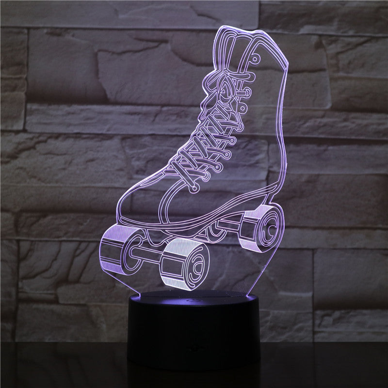Roller Skates Multi colors 3D RGBW Novelty Lava LED Night Light Table Lamp USB for Child Gift Home Decor Dropshipping