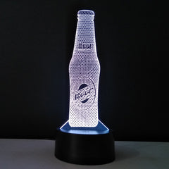 Beer Bottle Remote Control LED USB 3D Night Light 7 Colors Changing illusion Table Lamp Baby Sleeping Sensor light Drop Shipping
