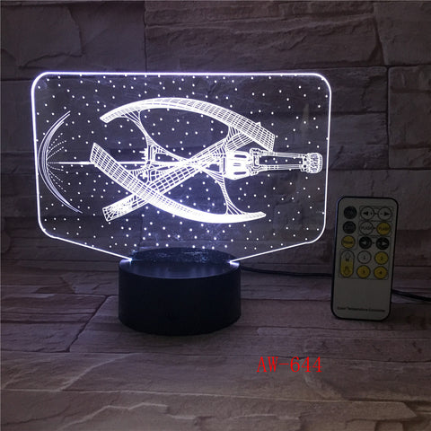 7 Colorful Changeable Mood LED Lamp 3D Led Spaceship Earth Space Desk Lighting Bedroom Bedside Decor Night Light Gifts AW-644