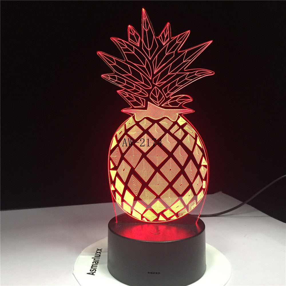 3D Pineapple Ananas LED Night Light 7 Color Change Home Room Decor Child Kids Baby Sleeping Desk Lamp Festival Gifts AW-2368