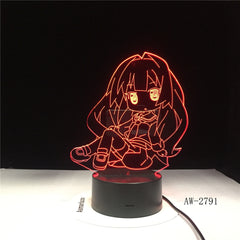 Japan Cartoon Figure Girl 3D Lamp LED USB Table Multicolor Night Light Kawaii Anime Lava RGB Lighting Luminaria Gift AW-2791