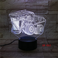 Forklift Led Night Light Decoration 3d Illusion 7 Color Changing Childrens Kids Baby Nightlight Gifts Table Lamp Decor AW-683
