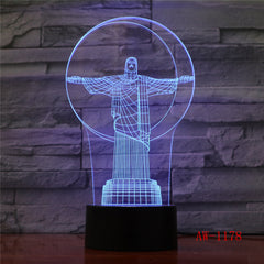 3D Led God Jesus Head Nightlight 7 Colors Changing Mood Usb Table Lamp Home Decor Bedroom Sleep Lighting Fixtures Gifts AW-1178