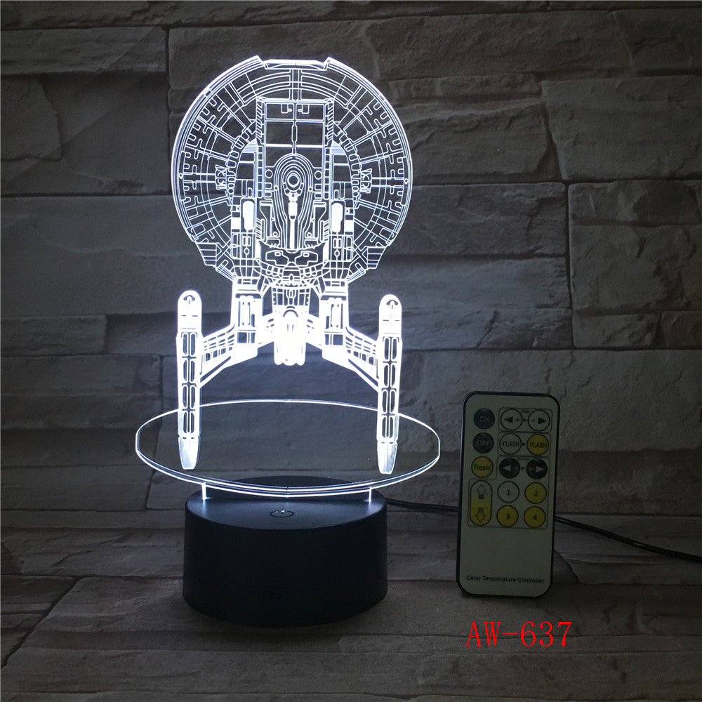 7 Colorful Changeable Mood LED Lamp 3D Led Spaceship Earth Space Desk Lighting Bedroom Bedside Decor Night Light AW-637