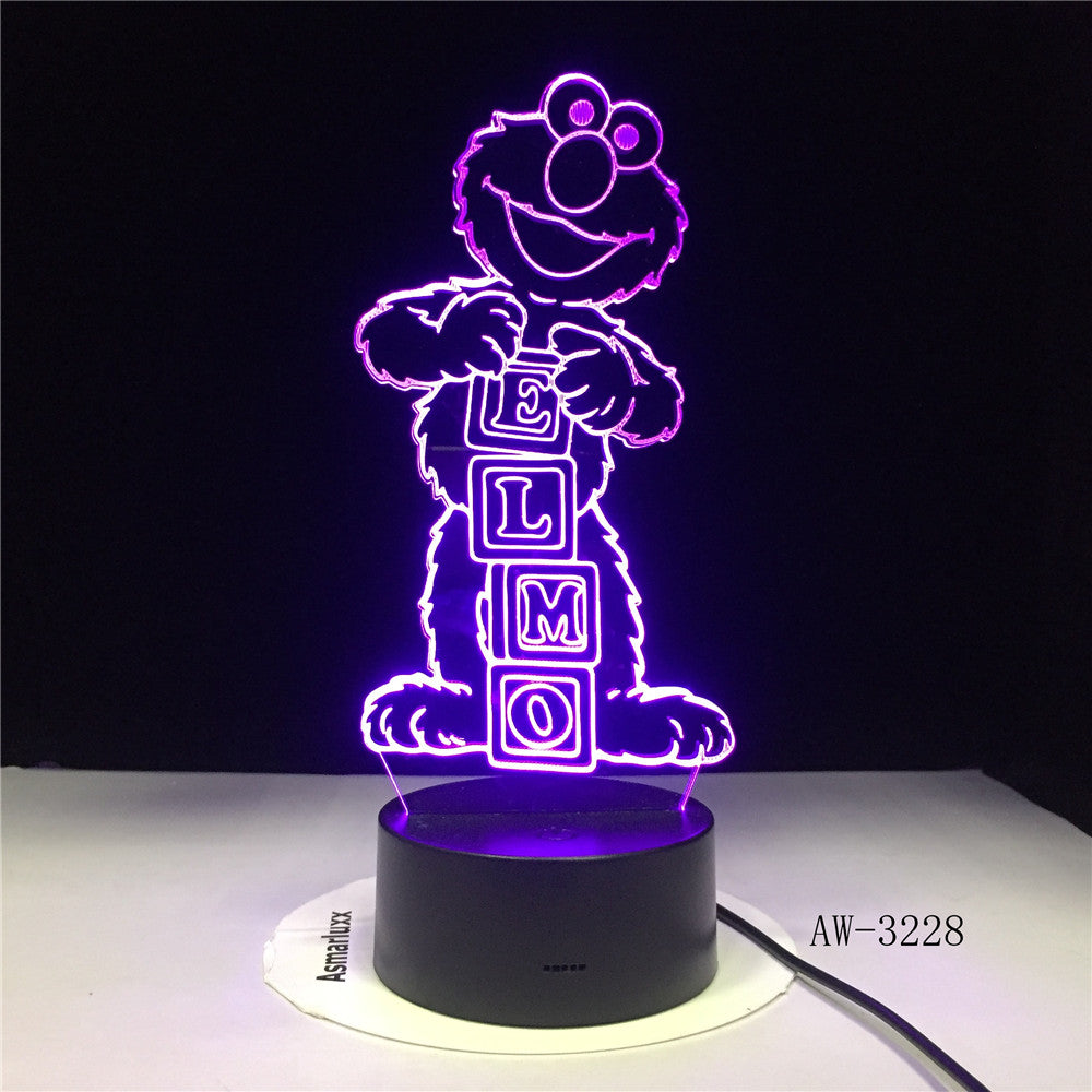 Sesame Street Elmo BIG BIRD GROUCH Table Lamp Color Change Lampen Child NightLight USB Flexible lampe Luminaria Lamparas AW-3228