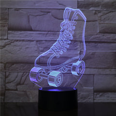 Roller Skates Multi colors 3D RGBW Novelty Lava LED Night Light Table Lamp USB for Child Gift Home Decor Dropshipping
