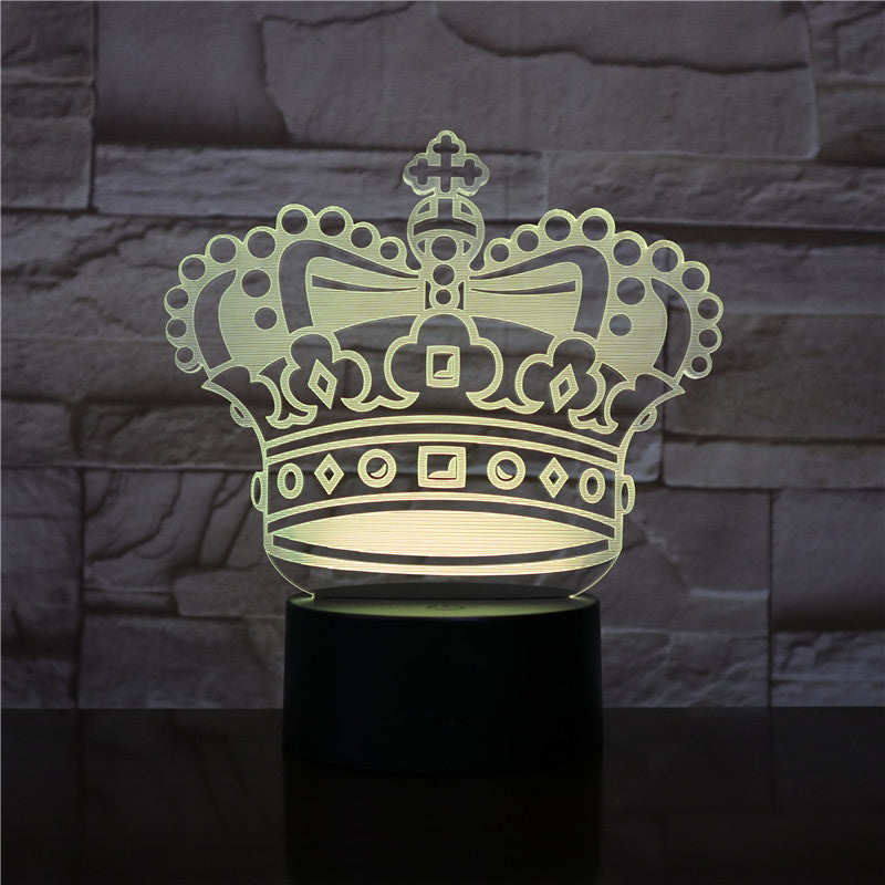 Crown Hat 3D LED Night Lamp Romantic Bedroom Table Lamp Valentines Gifts for Lovers Couples Kids Sleeping Light 3D-2006