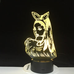 Celebrity Singer Ariana Grande Poster Cat Girl Fans Gift for Bedroom Decorative 3d Led Night Light 3d Lamp Table Nightlight 3987