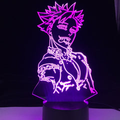 Ban Anime Lamp Seven Deadly Sins Laser LED Engraved Acrylic Upward Lighting 3D Illusion Night Lamp LED Sensor Light Xmas Gift