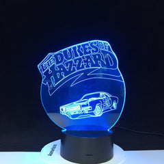 The DUKES OF HAZZARD Night Light Multi 3D Color LED RGBW Lighting Luminaria Table Kids Christmas Gift Birthday Dropship 4077