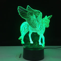 Unicorn Shaped Table Desk Lamp Xmas Home Decoration Lovely Gifts For Kids Love 3W Remote Or Touch Control 3D LED Night Light