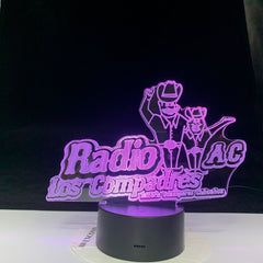 Radio AC Los Compadres 3d lamp Patty Table Lamp Acrylic Creative Decorations Bedroom Sleeping LED Nightlight Gift Dropshipping