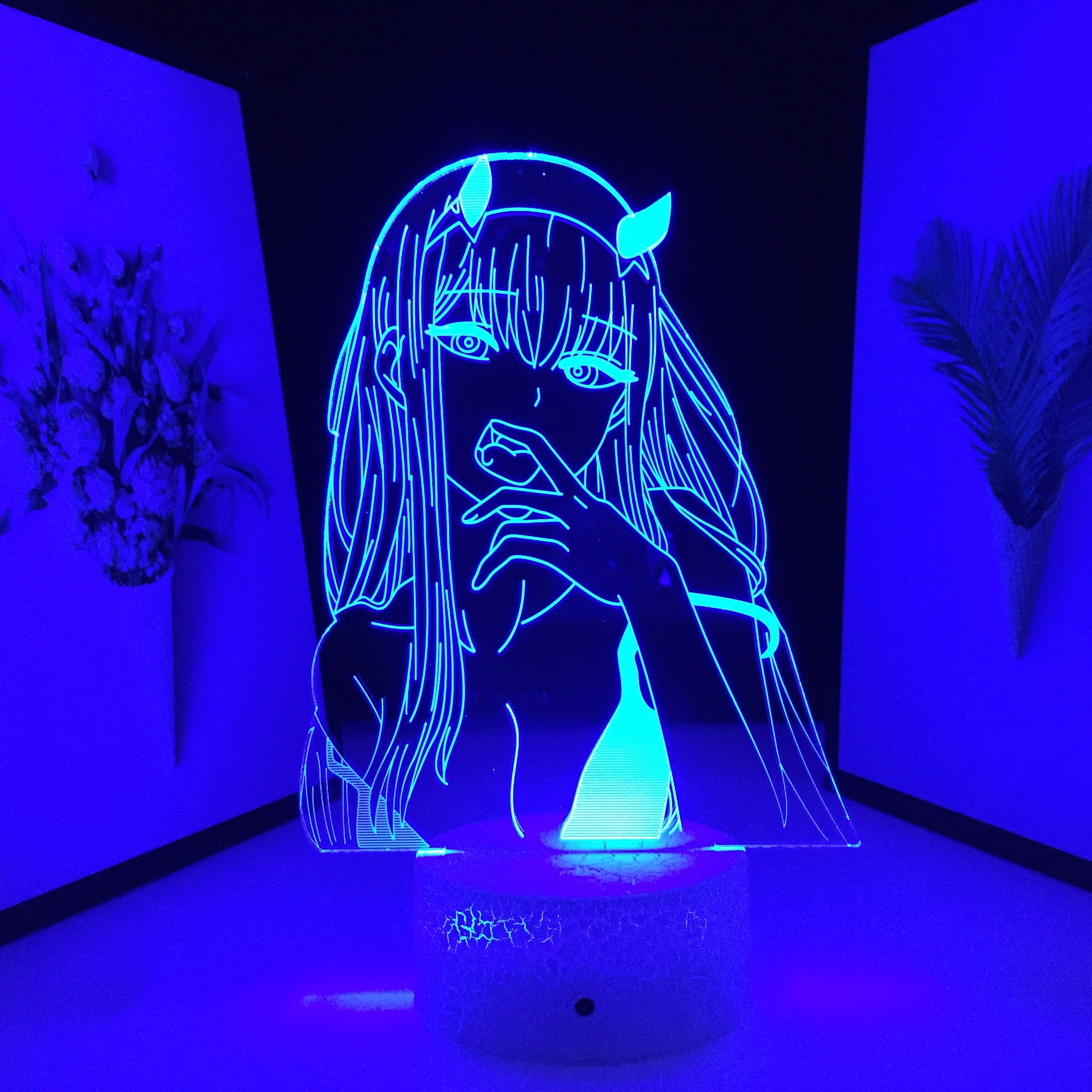 Zero Two Figure Anime 3D Nightlight Child Bedroom Decor Light Manga Kids Gift Night Light Girls Manga Table Lamp