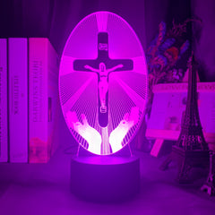 Crucifixion of Jesus Led Night Light for Church Decoration Lights Cool Gift for Christians Usb Battery Powered Room Table Lamp