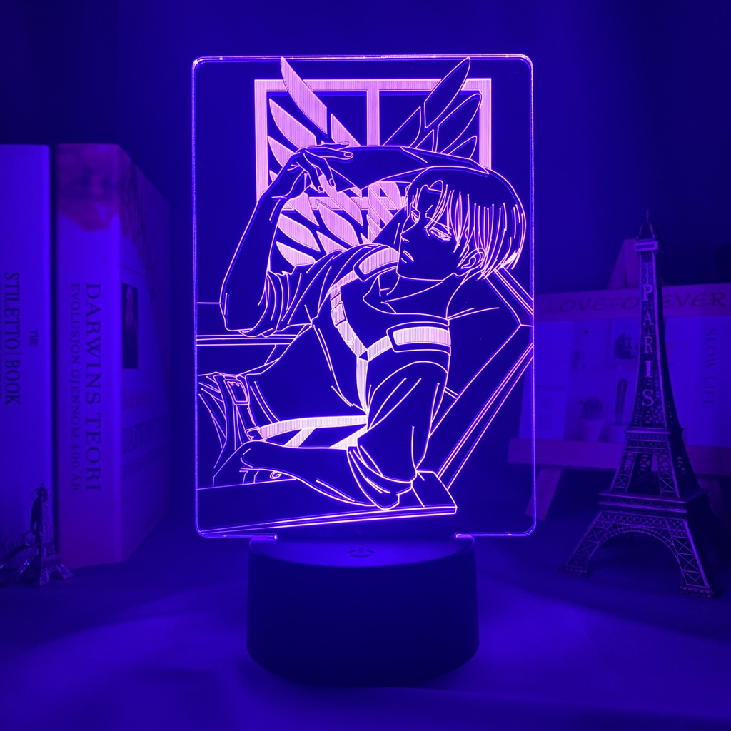 Acrylic 3d Lamp Levi Ackerman Anime Attack on Titan for Home Room Decor Light Child Gift Captain Levi Ackerman LED Night Light