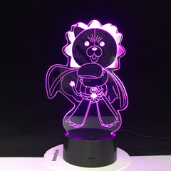 Anime Figure Kon 3D Night Light Home Bedroom Table Decoration for Children's Festival Birthday Gifts Acrylic 7 Color Changes LED Lamp