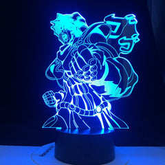 Jojo's Bizarre Adventure Star Platinum for Children Study 3D Led 16 Colors Light Japanese Anime Remote Control Base Table Lamp