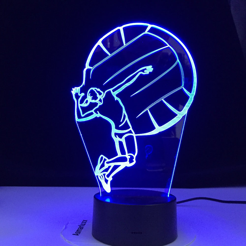 Creative Playing Volleyball 3d Lamp Usb Led Touch Illusion Desktop Table Lamp Remote Touch switch 3d Night Usb Desk Lamp