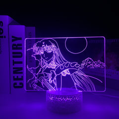 Inuyasha Anime Figure Sesshomaru 3D LED Night Light Home Bedroom Table Decoration Night Light for Children's Festival Birthday Gifts 7 Color Changes With Remote Neon Lamp