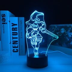 Turtles Anime Figure Donnie 3D LED Night Light Touch Sensor Colorful Home Bedroom Table Decoration for Children's Festival Birthday Gifts Acrylic 7 Color Changes LED Lamp
